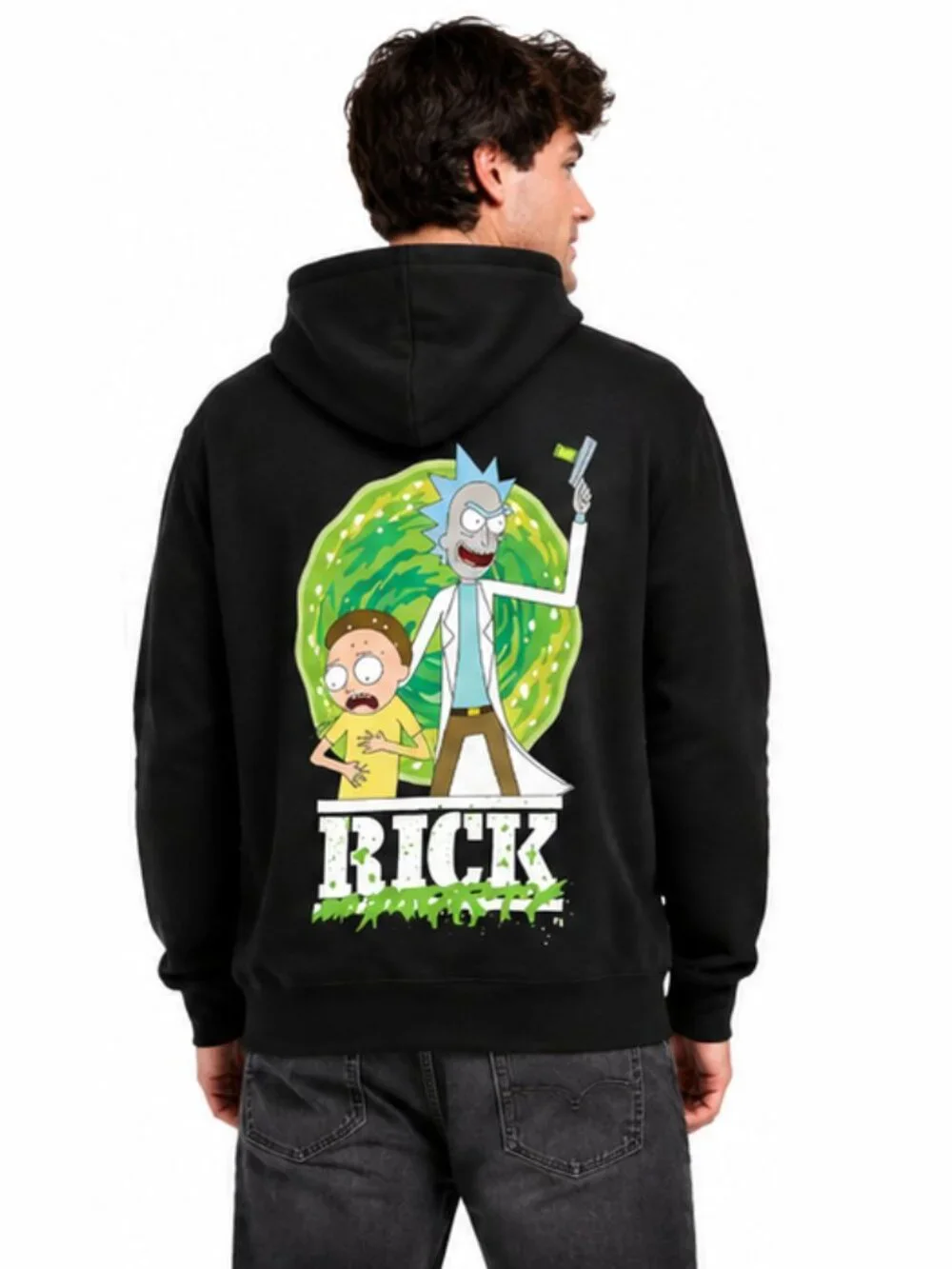 NWT Members Only Rick and Morty Men's Large Sweatshirt Pullover Hoodie W/Pocket
